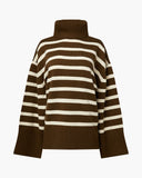 Striped Turtle Neck Sweater - Olive