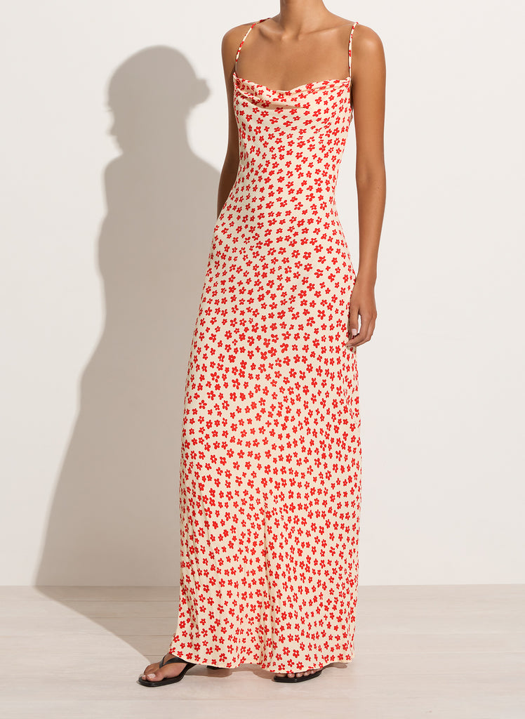 faithfull the brand lusia maxi dress Faithfull The Brand Net Sustain Lusia Floral-Print Lenzing Ecovero Crepe De Chine Maxi Dress In Red - 50% Off