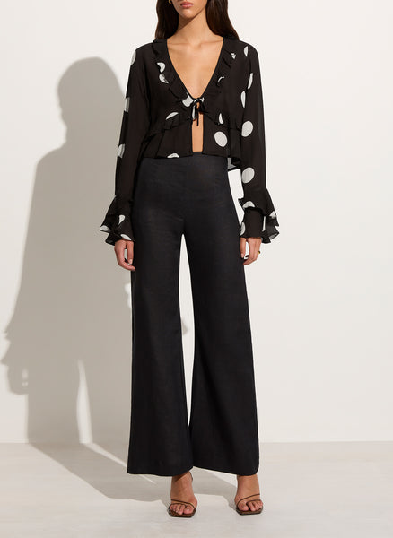 Montenegro Top - Veia Polka Dot Chocolate