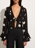 Montenegro Top - Veia Polka Dot Chocolate