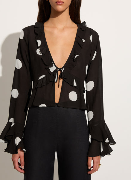 Montenegro Top - Veia Polka Dot Chocolate