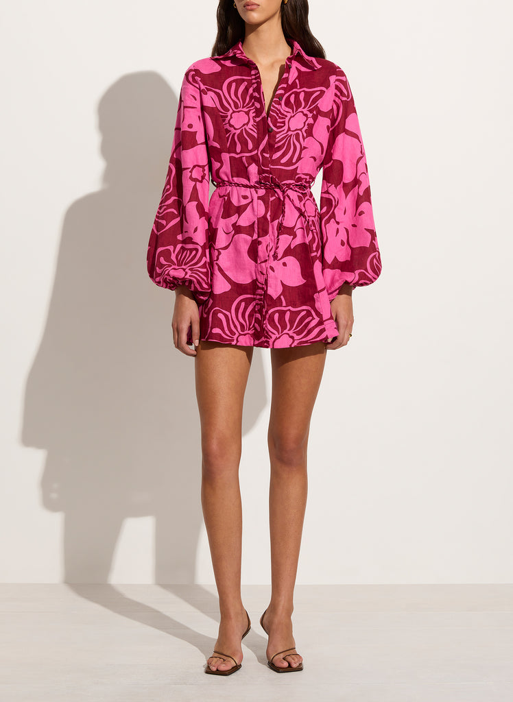 rae mini dress FLORAL MINI WOMEN'S MINI DRESS FLORAL SUMMER DRESS Dara Block Print / L