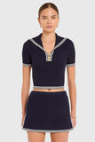 Monique Top - Navy/Ivory