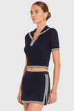 Monique Top - Navy/Ivory