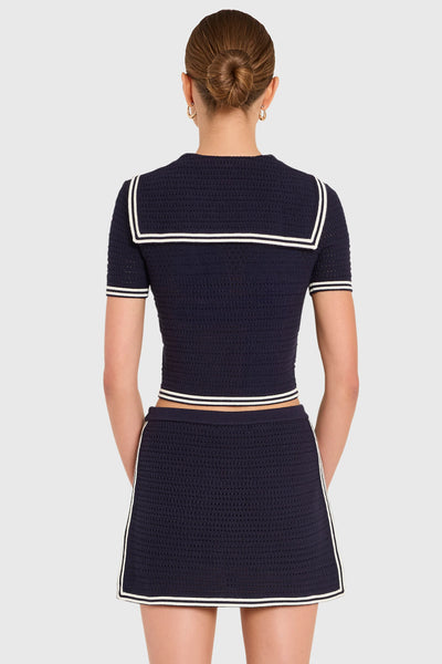 Monique Skort - Navy/Ivory