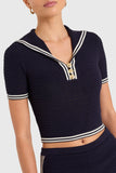 Monique Top - Navy/Ivory