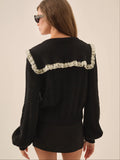 Frency Pointelle Knit Cardigan
