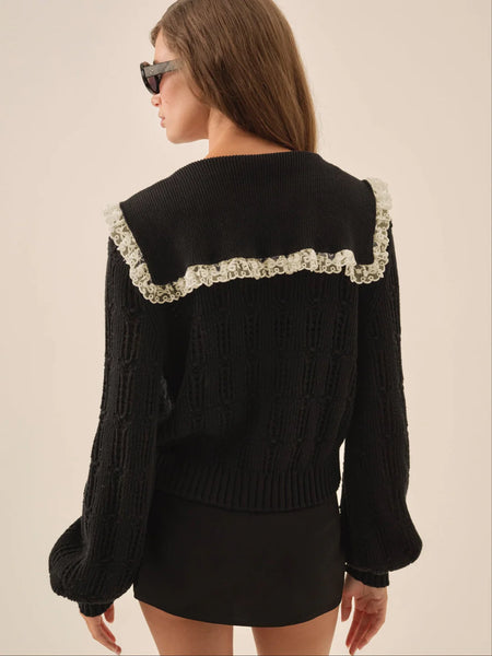 Frency Pointelle Knit Cardigan