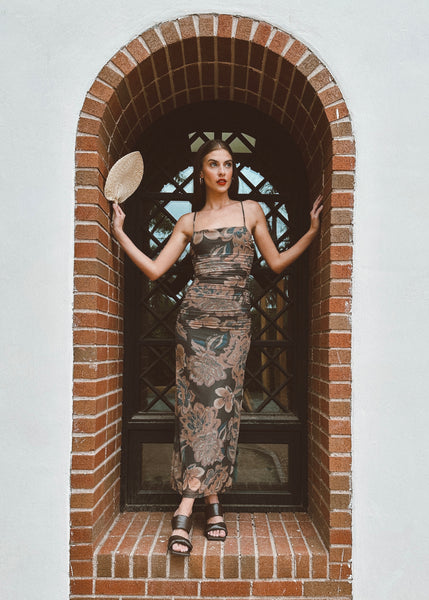 Verona Dress - Gold Tapestry