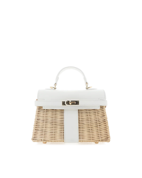 Hariette Rattan Handle Bag