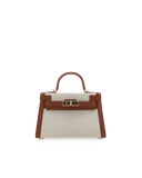 Hariette Handle Bag - Tan/Natural Linen