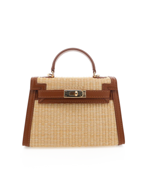 Hariette Raffia Handle Bag - Natural