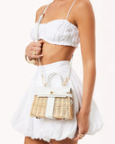 Hariette Rattan Handle Bag