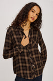 Hunter Shirt in Almond Black, front detail