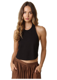 Hester Open Back Halter Top in Black
