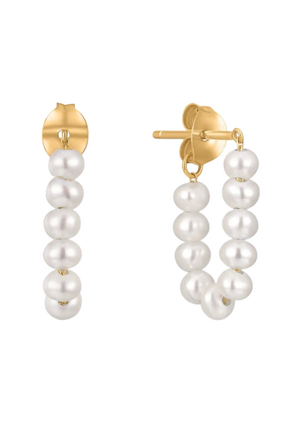 Eloise Pearl Chain Hoops