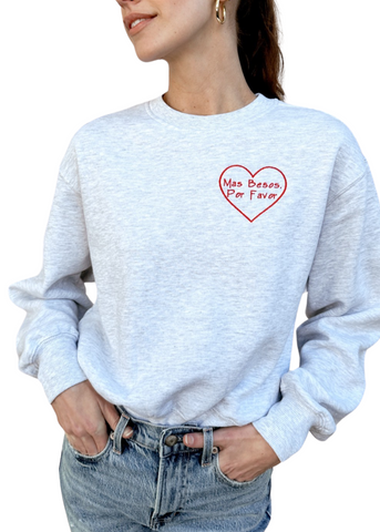 Mas Besos Sweatshirt - Ice Grey