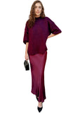 Bella Satin Skirt - Sangria
