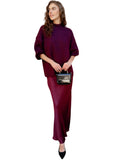 Bella Satin Skirt - Sangria