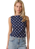 Marina Polka Dot Open-Back Top