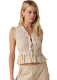 Jenny Smocked Ruffle Hem Blouse
