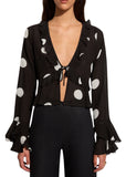 Montenegro Top - Veia Polka Dot Chocolate