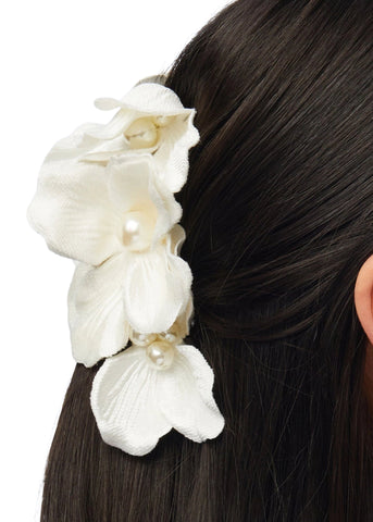 Ivory Magnolia Claw Clip