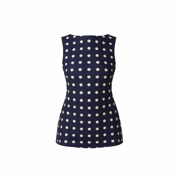 Nataly Polka Dot Sleeveless Top