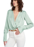 The Slinky Date Blouse - Light Sage