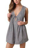 Hailey Gingham Tie-Front Romper