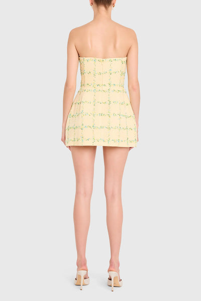 Bethany Skort Romper - Strapless Yellow