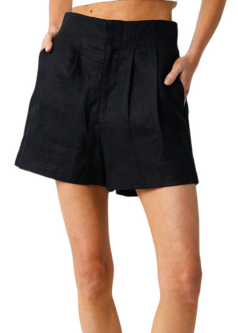 Jolie Linen Shorts - Black