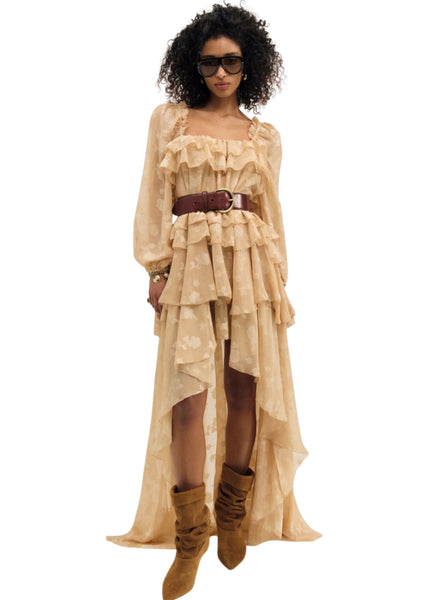 Colette Satin Burnout Maxi Dress