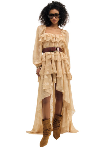 Colette Satin Burnout Maxi Dress