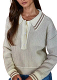 Ribbed Polo Sweater