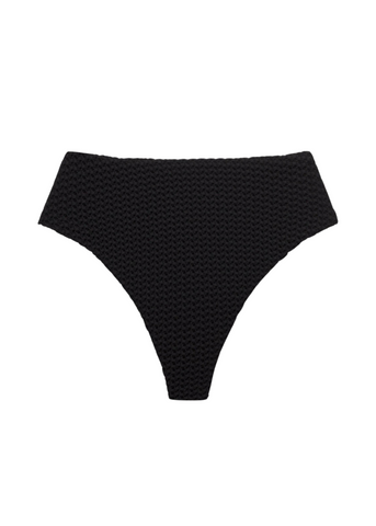 Paula Bikini Bottom - Black Crochet