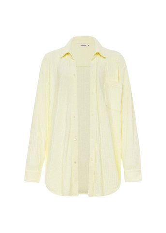 Long Sleeve Button Down Shirt - Buttercream Rib