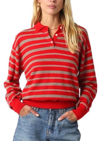 Kathy Stripe Top - Red