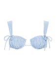 Petal Bikini Top - Peri Micro Gingham