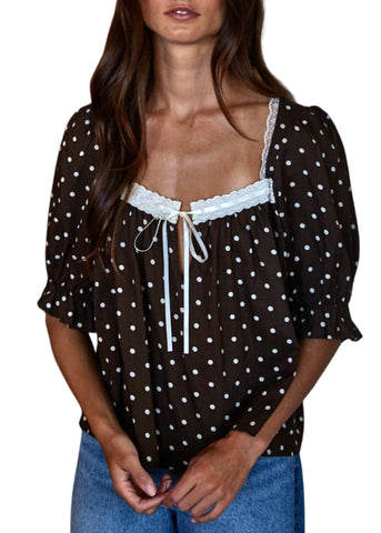 Diana Polka Dot Top