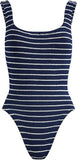 Square Neck One Piece - Navy/White