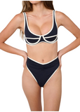 Scoop Underwire Top - Dark Navy/Off White