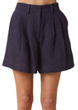 Lina Linen Shorts - Navy