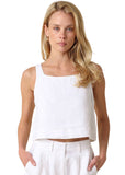 Lina Linen Crop Tank Top