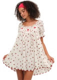 Beaded Cherries Slip Dress