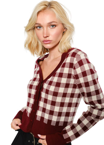 Nessa Gingham Cardigan