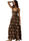 Chocolate Polka Dot Maxi Dress