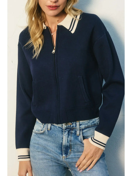 Country Club Zip Up Sweater