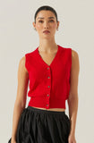 Eira Sweater Vest - Red