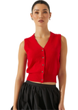 Eira Sweater Vest - Red